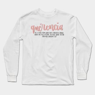 Querencia Aesthetic Word Definition Long Sleeve T-Shirt